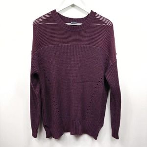 🔴 4/$20 UO Sparkle & Fade woven knit sweater plum L